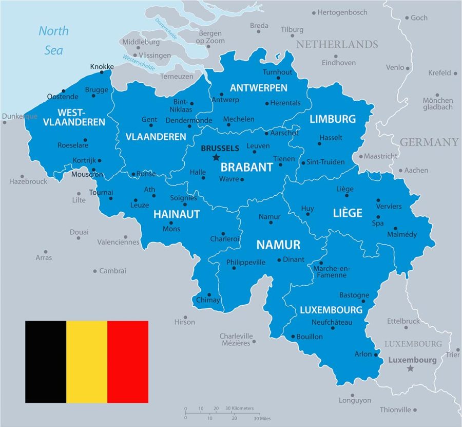 Map of Belgium - Vector illustration